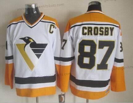 Herren Pittsburgh Penguins #87 Sidney Crosby 1992-93 CCM Vintage Trikots – Weiß