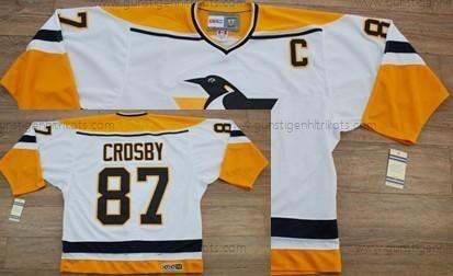 Herren Pittsburgh Penguins #87 Sidney Crosby 1993 With Retro CCM Trikots – Weiß Gelb