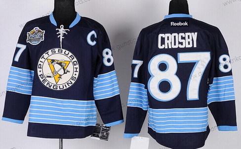 Herren Pittsburgh Penguins #87 Sidney Crosby Ausweichtrikot Trikots – Marineblau Blau