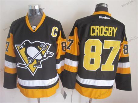 Herren Pittsburgh Penguins #87 Sidney Crosby Ausweichtrikot Trikots – Schwarz