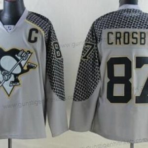 Herren Pittsburgh Penguins #87 Sidney Crosby Charcoal Trikots – Grau