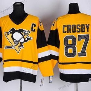 Herren Pittsburgh Penguins #87 Sidney Crosby Retro CCM Trikots – Gelb