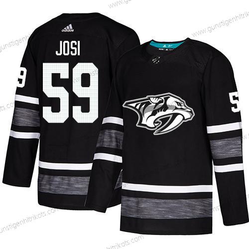 Herren Predators #59 Roman Josi Authentisch 2019 All-Star Strickerei Hockey Trikots – Schwarz