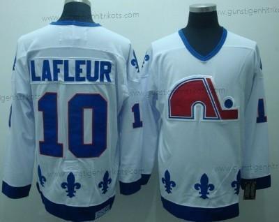 Herren Quebec Nordiques #10 Guy Lafleur Retro CCM Trikots – Weiß