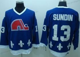 Herren Quebec Nordiques #13 Mats Sundin Retro CCM Trikots – Marineblau Blau