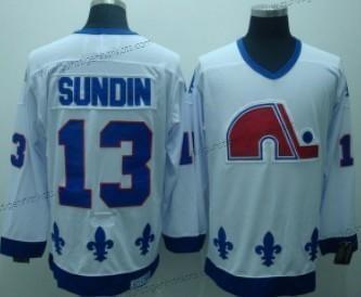 Herren Quebec Nordiques #13 Mats Sundin Retro CCM Trikots – Weiß