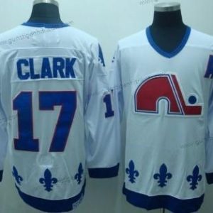 Herren Quebec Nordiques #17 Wendel Clark Retro CCM Trikots – Weiß