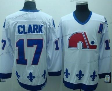 Herren Quebec Nordiques #17 Wendel Clark Retro CCM Trikots – Weiß