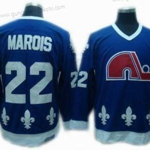 Herren Quebec Nordiques #22 Mario Marois Retro CCM Trikots – Marineblau Blau