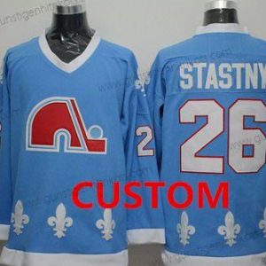 Herren Quebec Nordiques Personalisiertes CCM Vintage Trikots – Blau