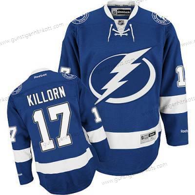 Herren Reebok Tampa Bay Lightning #17 Alex Killorn Premier Heimtrikots NHL Trikots – Blau