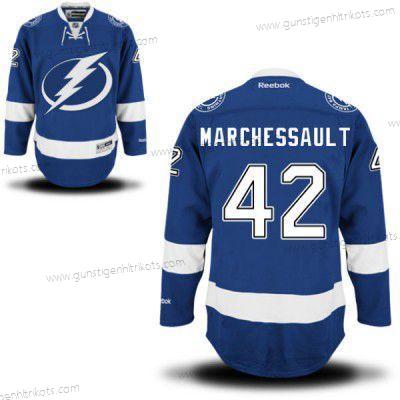 Herren Reebok Tampa Bay Lightning #42 Jonathan Marchessault Premier Royal Heimtrikots NHL Trikots – Blau