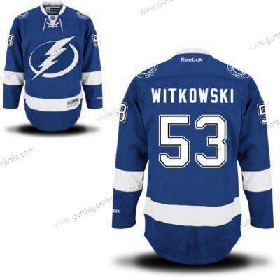 Herren Reebok Tampa Bay Lightning #53 Luke Witkowski Premier Royal Heimtrikots NHL Trikots – Blau