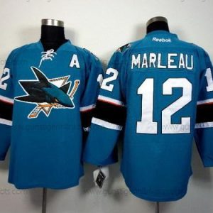 Herren San Jose Sharks #12 Patrick Marleau 2014 Trikots – Blau