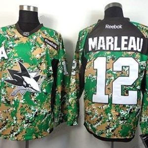 Herren San Jose Sharks #12 Patrick Marleau 2014 Trikots – Tarnfarbe