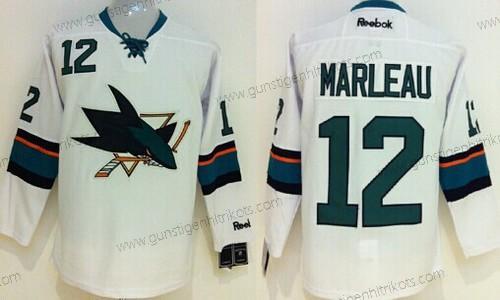 Herren San Jose Sharks #12 Patrick Marleau 2014 Trikots – Weiß