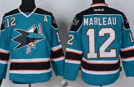 Herren San Jose Sharks #12 Patrick Marleau Trikots – Blau