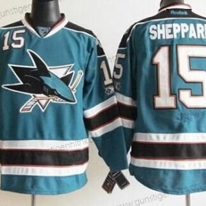 Herren San Jose Sharks #15 James Sheppard Trikots – Blau