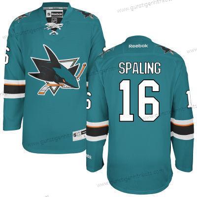 Herren San Jose Sharks #16 Nick Spaling Heimtrikots Trikots – Blaugrün