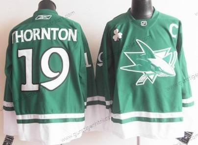 Herren San Jose Sharks #19 Joe Thornton St. Patrick’S Day Trikots – Grün