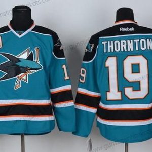 Herren San Jose Sharks #19 Joe Thornton Trikots – Blau