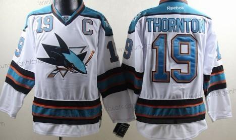 Herren San Jose Sharks #19 Joe Thornton Trikots – Weiß