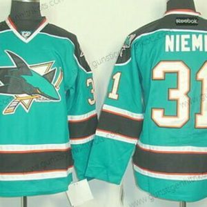 Herren San Jose Sharks #31 Antti Niemi Trikots – Blau