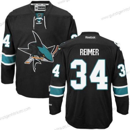 Herren San Jose Sharks #34 James Reimer Ausweichtrikot Hockey Trikots – Schwarz