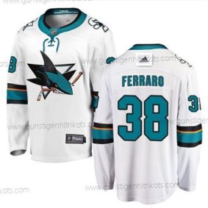 Herren San Jose Sharks #38 Mario Ferraro Branded Auswärtstrikots Breakaway Trikots – Weiß