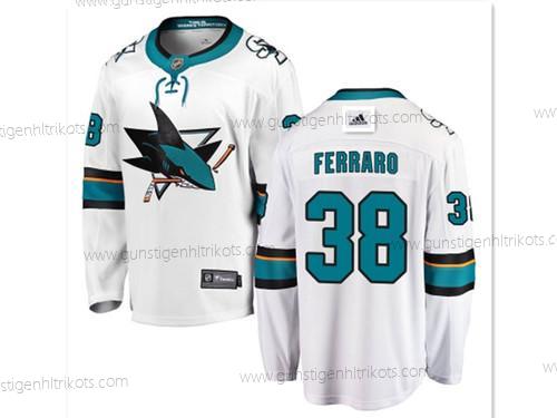 Herren San Jose Sharks #38 Mario Ferraro Branded Auswärtstrikots Breakaway Trikots – Weiß