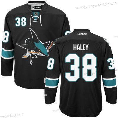 Herren San Jose Sharks #38 Micheal Haley Ausweichtrikot Hockey Trikots – Schwarz