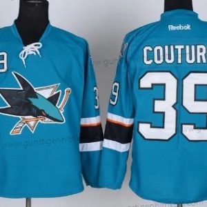 Herren San Jose Sharks #39 Logan Couture 2014 Trikots – Blau