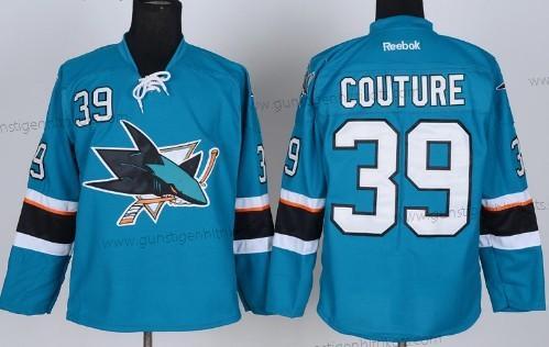 Herren San Jose Sharks #39 Logan Couture 2014 Trikots – Blau