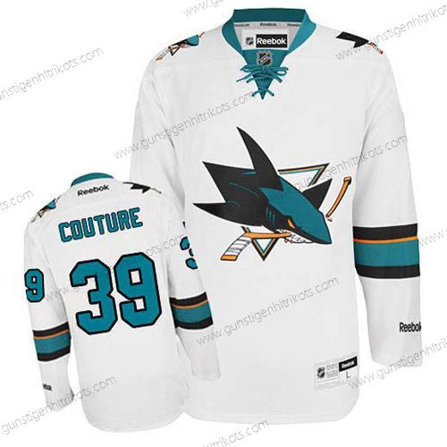 Herren San Jose Sharks #39 Logan Couture Auswärtstrikots Trikots – Weiß