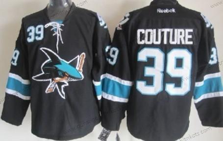 Herren San Jose Sharks #39 Logan Couture Ausweichtrikot Trikots – Schwarz