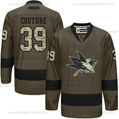 Herren San Jose Sharks #39 Logan Couture Reebok Spieler Trikots – Grün Tarnfarbe