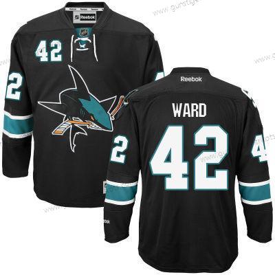 Herren San Jose Sharks #42 Joel Ward Ausweichtrikot Hockey Trikots – Schwarz