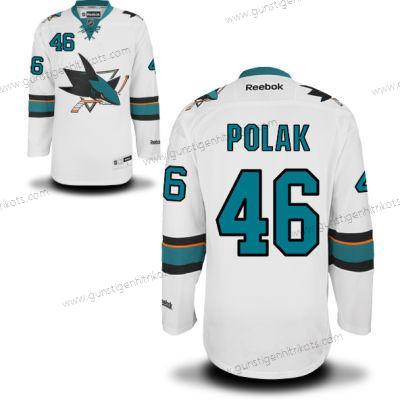 Herren San Jose Sharks #46 Roman Polak Auswärtstrikots Hockey Trikots – Weiß