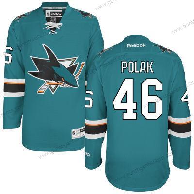 Herren San Jose Sharks #46 Roman Polak Heimtrikots Trikots – Blaugrün