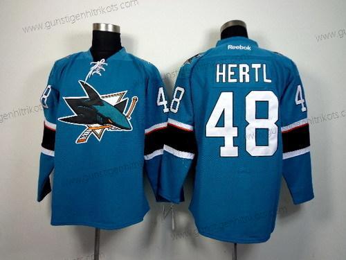 Herren San Jose Sharks #48 Tomas Hertl 2014 Trikots – Blau