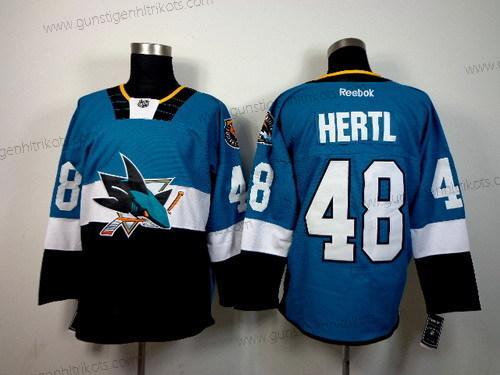 Herren San Jose Sharks #48 Tomas Hertl 2015 Stadium Series #2 Trikots – Blau Schwarz