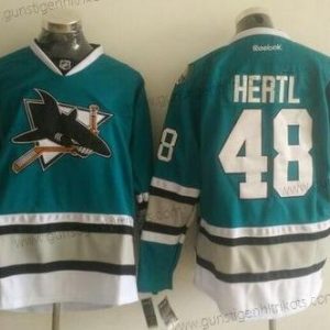 Herren San Jose Sharks #48 Tomas Hertl 25Th Jahrestag NHL Reebok Trikots – Blaugrün