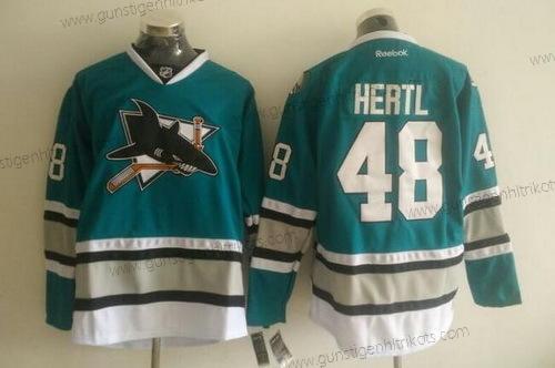 Herren San Jose Sharks #48 Tomas Hertl 25Th Jahrestag NHL Reebok Trikots – Blaugrün