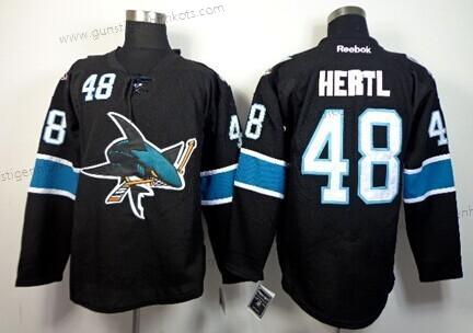 Herren San Jose Sharks #48 Tomas Hertl Ausweichtrikot Trikots – Schwarz