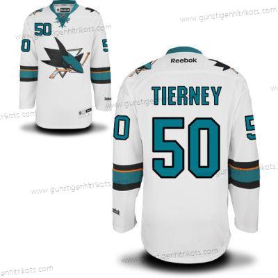 Herren San Jose Sharks #50 Chris Tierney Auswärtstrikots Hockey Trikots – Weiß