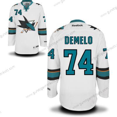 Herren San Jose Sharks #74 Dylan Demelo Auswärtstrikots Trikots – Weiß