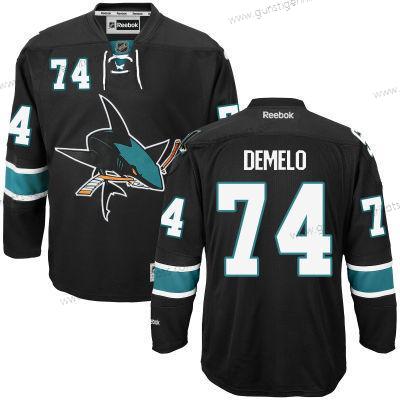 Herren San Jose Sharks #74 Dylan Demelo Ausweichtrikot Hockey Trikots – Schwarz