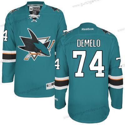 Herren San Jose Sharks #74 Dylan Demelo Heimtrikots Trikots – Blaugrün