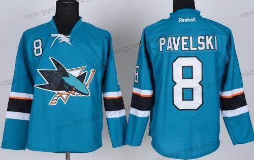 Herren San Jose Sharks #8 Joe Pavelski 2014 Trikots – Blau