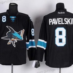 Herren San Jose Sharks #8 Joe Pavelski Ausweichtrikot Trikots – Schwarz